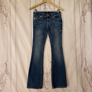 True Religion Becca Low Rise Boot Cut Jeans Blue Denim Women's Size 24x31